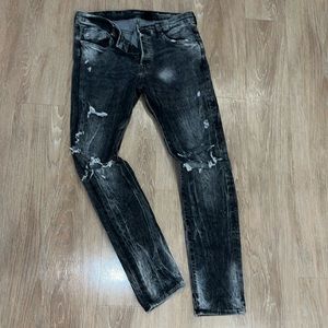 H&M Grunge Acid Grey Distressed Jeans